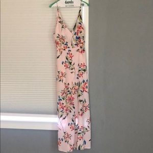 Blush Floral maxi NWT Sheer on bottom slit on side
